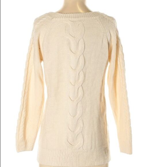 Goodnight Macaroon Ivory BoHo Cable Sweater womens size small - Picture 2 of 2